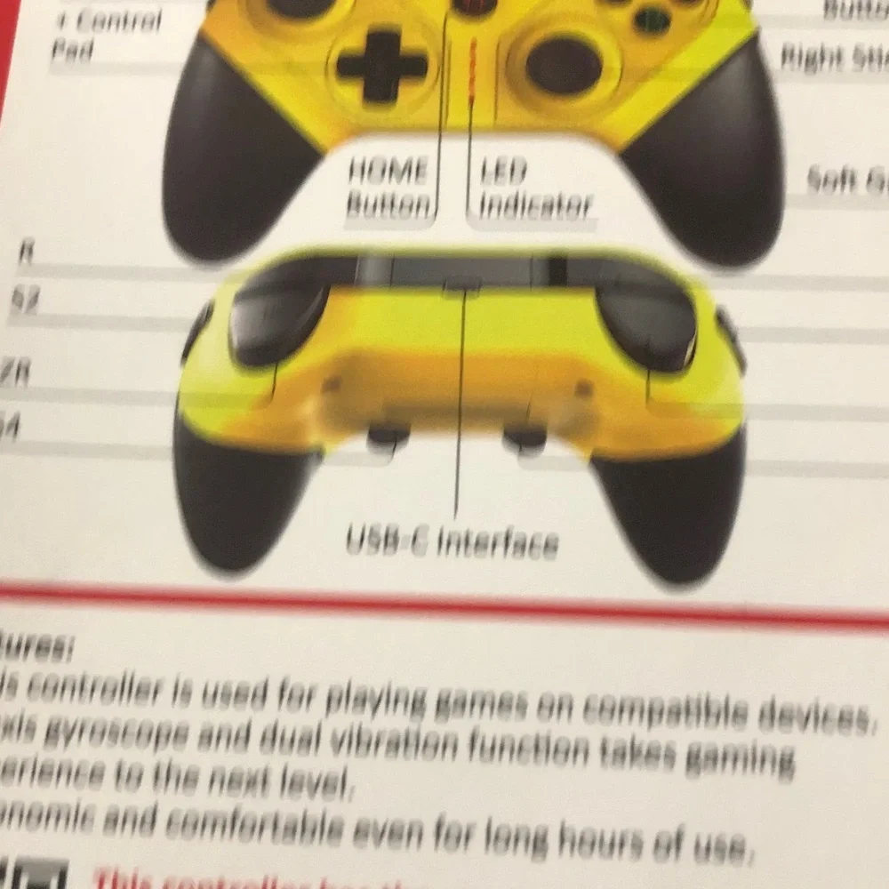 Yellow Wireless Controller for Nintendo Switch & PC